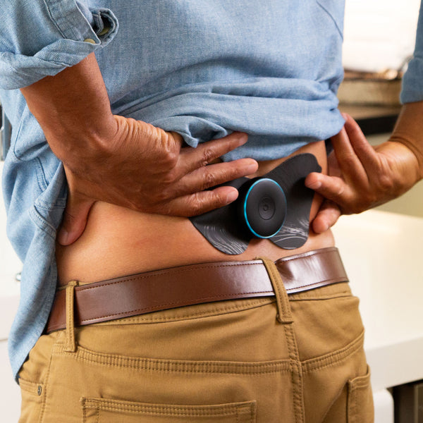 Man using the Chirp Halo with a lower back pad